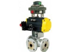 氣動(dòng)三通法蘭球閥