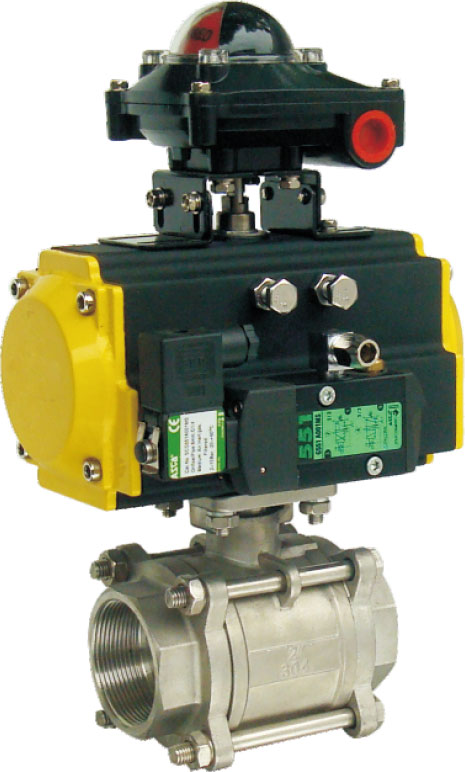 氣動三片式內(nèi)螺紋、焊接球閥